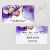 *~* Lucious Abstract Lavender Gold Gilded Bold Visitekaartje (Voorkant / Achterkant)