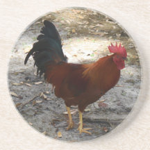 Luci's Roosters Tall Rooster Stone Onderzetter