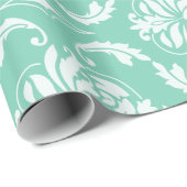 Lucite Green en White Classic Damask Cadeaupapier (Rol Hoek)