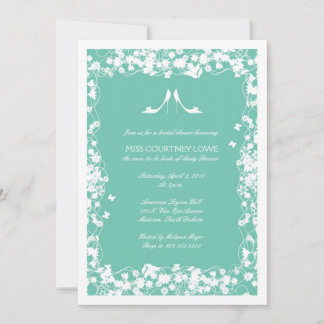 Lucite Green Heels Bridal Shower Invitation Kaart