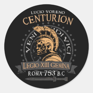 Lucius Voreno, een beroemde Roman Centurion Classi Ronde Sticker