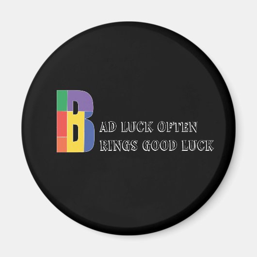 Luck brengt Wisdom Geometric letter Magneet (Voorkant)