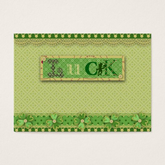 Luck Charm Gift Label Visitekaartjes (Voorkant)
