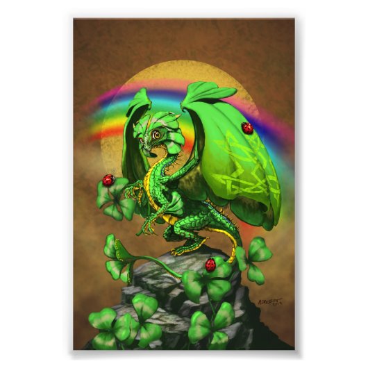 Luck Clover Dragon 4x6 Afdrukken Foto Afdruk (Voorkant)