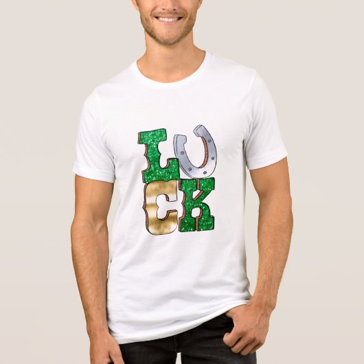 Luck Hoefijzer Green Gold St Patricks Day Tri-Blend Shirt (Voorkant)