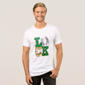 Luck Hoefijzer Green Gold St Patricks Day Tri-Blend Shirt (Voorkant volledig)