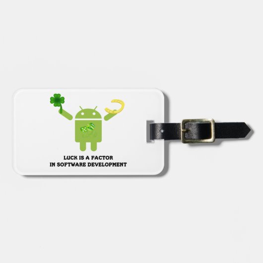 Luck is een factor in software development Bugdroi Bagagelabel (Voorkant horizontaal)