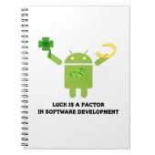 Luck is een factor in software development Bugdroi Notitieboek (Voorkant)