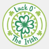 Luck 'O, de Ieren Ronde Sticker (Voorkant)