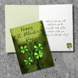 Luck of the Irish Clovers St Patrick's Day Feestdagen Kaart