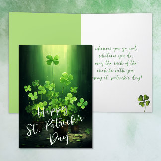 Luck of the Irish Clovers St Patrick's Day Feestdagen Kaart