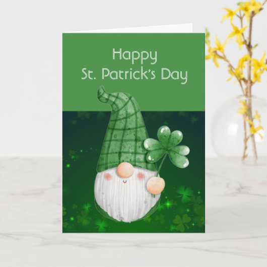 Luck of The Irish Leprechaun Fun St. Patrick's Day Kaart (Gele Bloem)