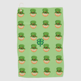 Luck of the Irish Leprechauns and shamrock Golfhanddoek