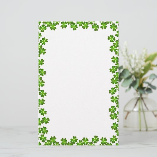 Luck of the Irish Shamrock Stationery Briefpapier (Staand voorkant)
