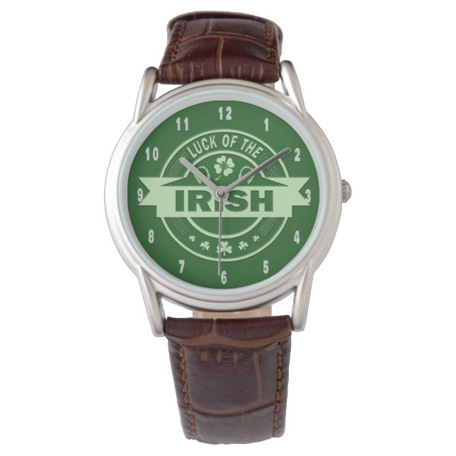 Luck of the Irish St Patrick's day Horloge (Voorkant)