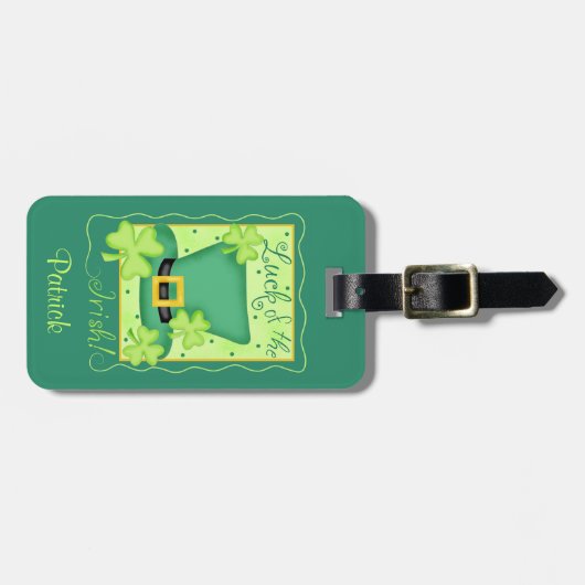 Luck of the Irish St. Patrick's Name Personalized Bagagelabel (Voorkant horizontaal)