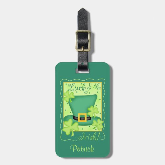 Luck of the Irish St. Patrick's Name Personalized Bagagelabel (Voorkant verticaal)
