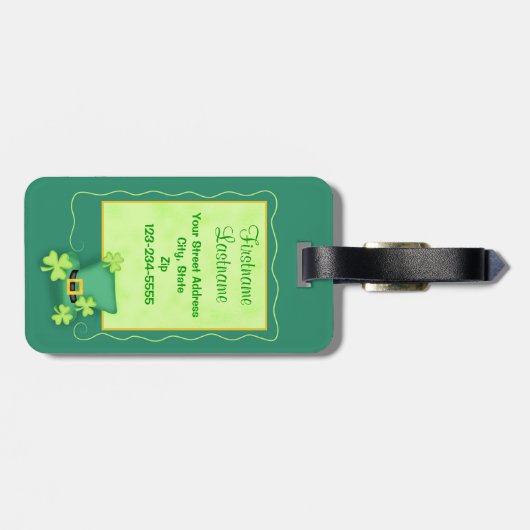 Luck of the Irish St. Patrick's Name Personalized Bagagelabel (Achterkant horizontaal)