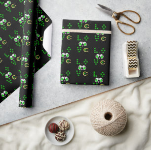 Luck Shamrock Dublin Day Hoefijzer Iers Cadeaupapier