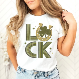 Luck Shamrock Hoefijzer St Patrick's Day Irish T-shirt