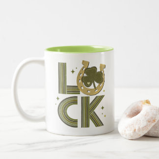 Luck Shamrock Hoefijzer St Patrick's Day Irish Tweekleurige Koffiemok