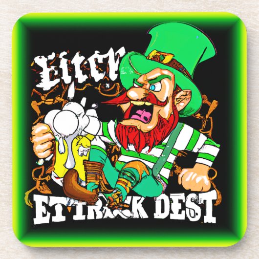 Luck van The Irish St Patricks Day. Bestel nu Bier Onderzetter (Voorkant)