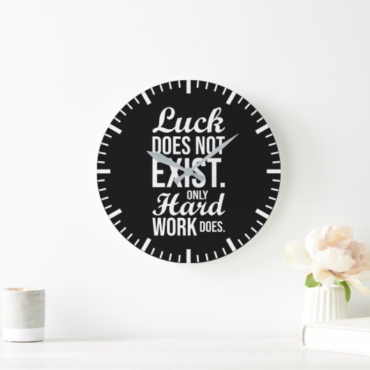 Luck vs Hard Work - Gym, Hustle, Succes Grote Klok (Huis)