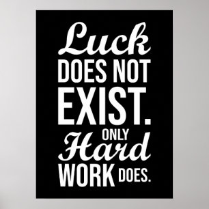 Luck vs Hard Work - Gym, Hustle, Succes Poster