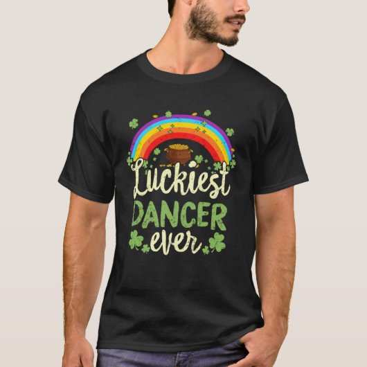 Luckiest Dancer Ever St Patricks Day Rainbow Men W T-shirt (Voorkant)