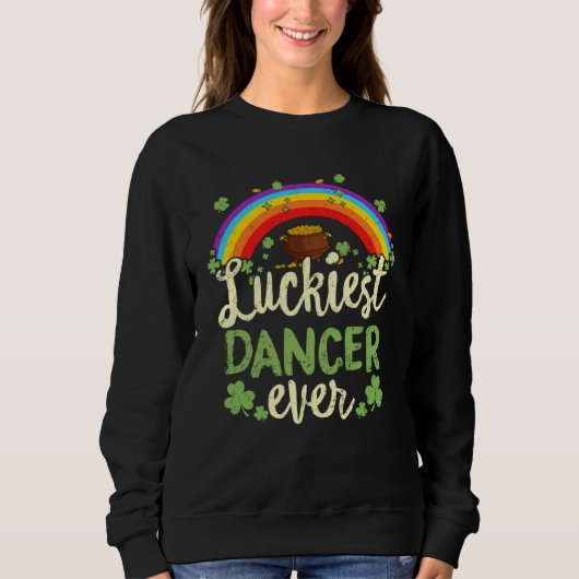Luckiest Dancer Ever St Patricks Day Rainbow Men W Trui (Voorkant)