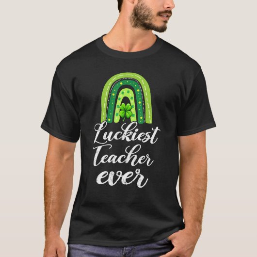 Luckiest Teacher Ever Rainbow St Patricks Day 2 T-shirt (Voorkant)