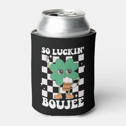 Luckin' Boujee Lucky Shamrock St Patrick's Day Blikjeskoeler (Blikje Voorkant)