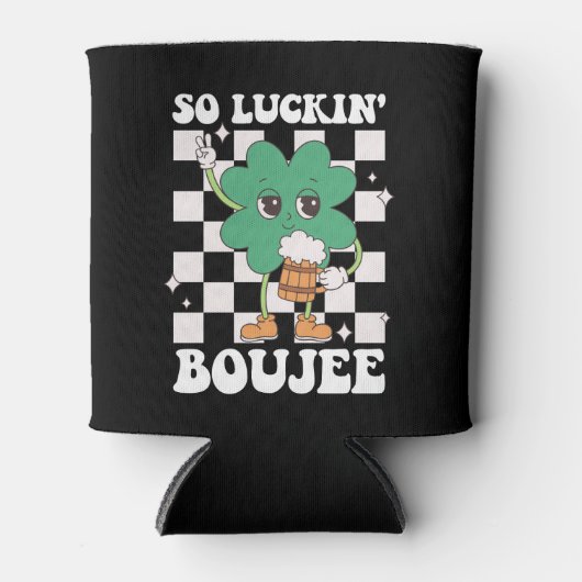 Luckin' Boujee Lucky Shamrock St Patrick's Day Blikjeskoeler (Voorkant)