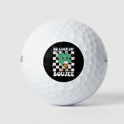Luckin' Boujee Lucky Shamrock St Patrick's Day Golfballen (Voorkant)
