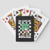 Luckin' Boujee Lucky Shamrock St Patrick's Day Pokerkaarten (Achterkant)