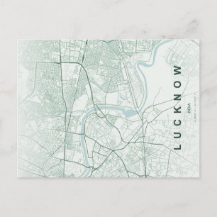 Lucknow India Stadskaart Minimaal Design Briefkaart