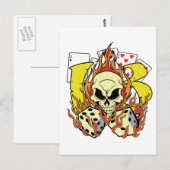 Lucky 13 Dice and Skull Briefkaart (Voorkant / Achterkant)