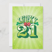 Lucky 21 - Invitation personnalisée à la fête d'an (Dos)
