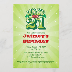 Lucky 21 - Invitation personnalisée à la fête d'an