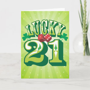 Lucky 21 Verjaardag Kaart