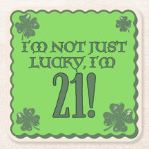 Lucky 21st Birthday Onderzetter