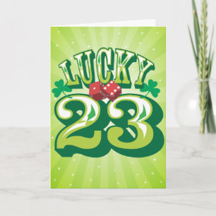 Lucky 23 Verjaardag Kaart