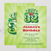 Lucky 32 - Invitation personnalisée à la fête d'an (Devant / Derrière)