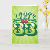 Lucky 33 Verjaardag Kaart (Gele Bloem)