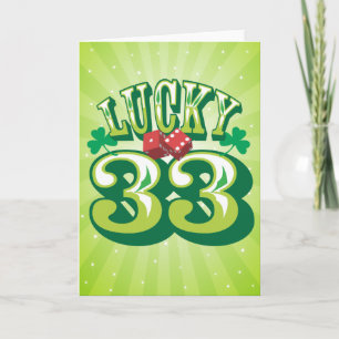 Lucky 33-verjaardagskaart kaart