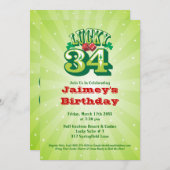 Lucky 34 - Invitation personnalisée à la fête d'an (Devant / Derrière)