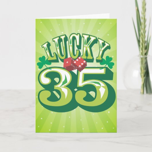 Lucky 35 Verjaardag Kaart (Voorkant)