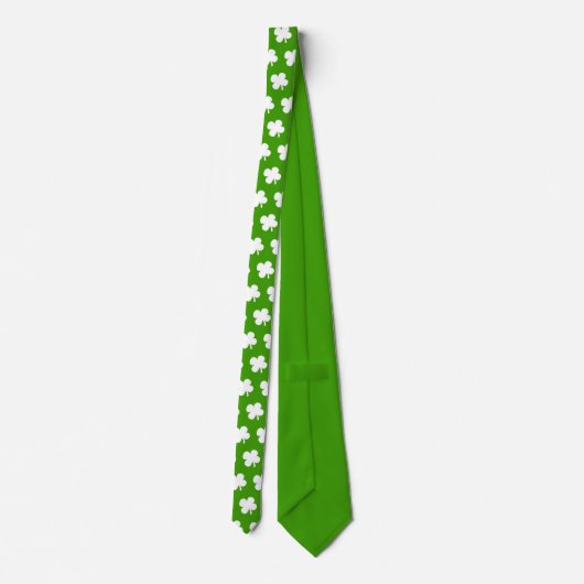 Lucky 4 Leaf Clover Shamrock St Patricks Day Strop Stropdas (Achterkant)