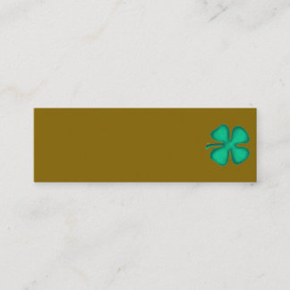 Lucky 4 Leaf Ierse klaver bruine mini visitekaartj Visitekaartje