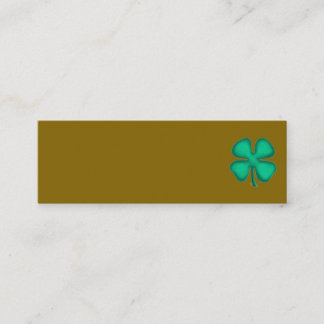 Lucky 4 Leaf Ierse klaver bruine mini visitekaartj Visitekaartje